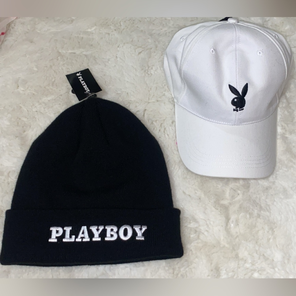 PLAYBOY Black and White Hat Set